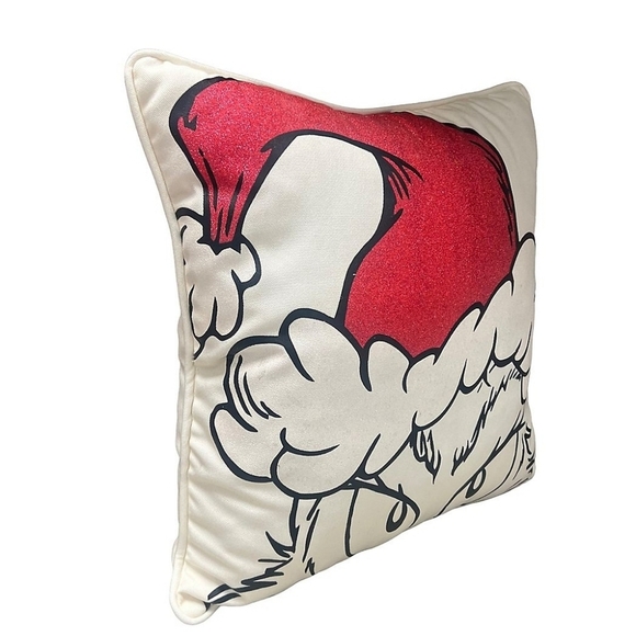 The grinch Dr Seuss who's merry Red Green White 16x16 decorative pillow new - Picture 7 of 8